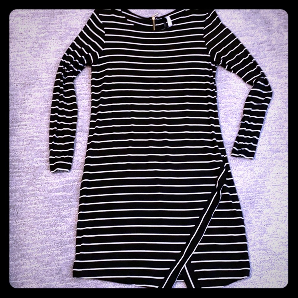 Black and White Striped Dress